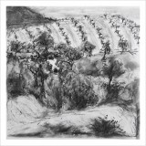 'As far as you can see', charcoal on paper, 30 x30 cm., 2026