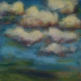 'Woolly Clouds II', acrylic on canvas, 30 x 30 cm., 2025
