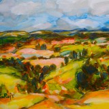 'Fields of Green III', oil on panel, 40 x 40 cm., 2018