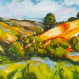 'Fields of Green IV', oil on panel, 40 x 40 cm.,  2018