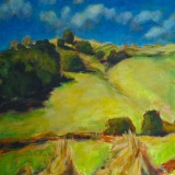 'Impression of landscape NZ', acrylic and oil on canvas, 100 x 100 cm. 2023