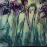 'Iris I', oil on panel, 20 x 20 cm., 2019