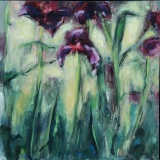 'Iris', oil on panel, 20 x 20 cm.,2019